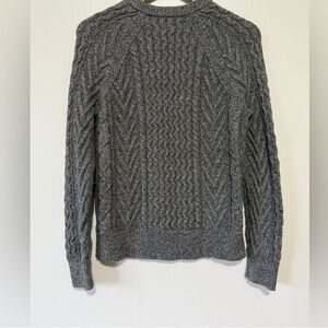 Men's Gray Cable Knit Sweater